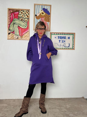 FEMALE - Abito felpa con cappuccio  Comfort & Cool Mood viola R5662/ VIOLA FEMALE 