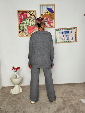 HAVE ONE - Completo in maglina  comfort elegante con un tocco sporty-chic grigio HNC-P002B/ GRIGIO HAVE ONE 