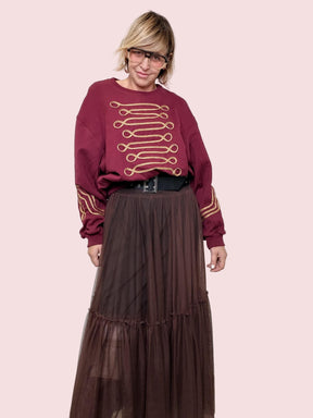 DEJA VU - FELPA MAJORETTE CHIC BORDEAUX S38M1508/ BORDEAUX SOUVENIR 