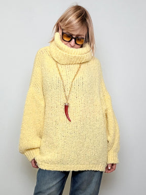 FEMALE - MAXI MAGLIA NUVOLETTA SOFT  il pullover che ti avvolge con leggerezza 9633/ GIALLO FEMALE 