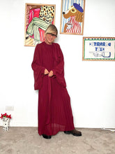 FEMALE - Abito lungo vino trasparente con maniche a sbuffo  Eleganza teatrale 86027/ VINO FEMALE 