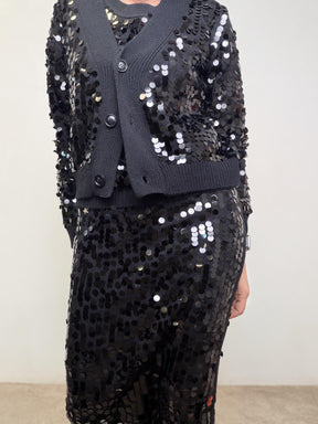 SOUVENIR - CARDIGAN A PAILETTES V38A0989/ NERO SOUVENIR 