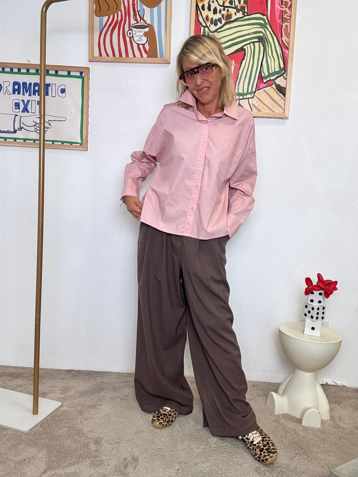 FEMALE - CAMICIA ROSA LIVING THE DREAM  STILE OVERSIZE, ENERGIA POSITIVA WM2516/ ROSA FEMALE 