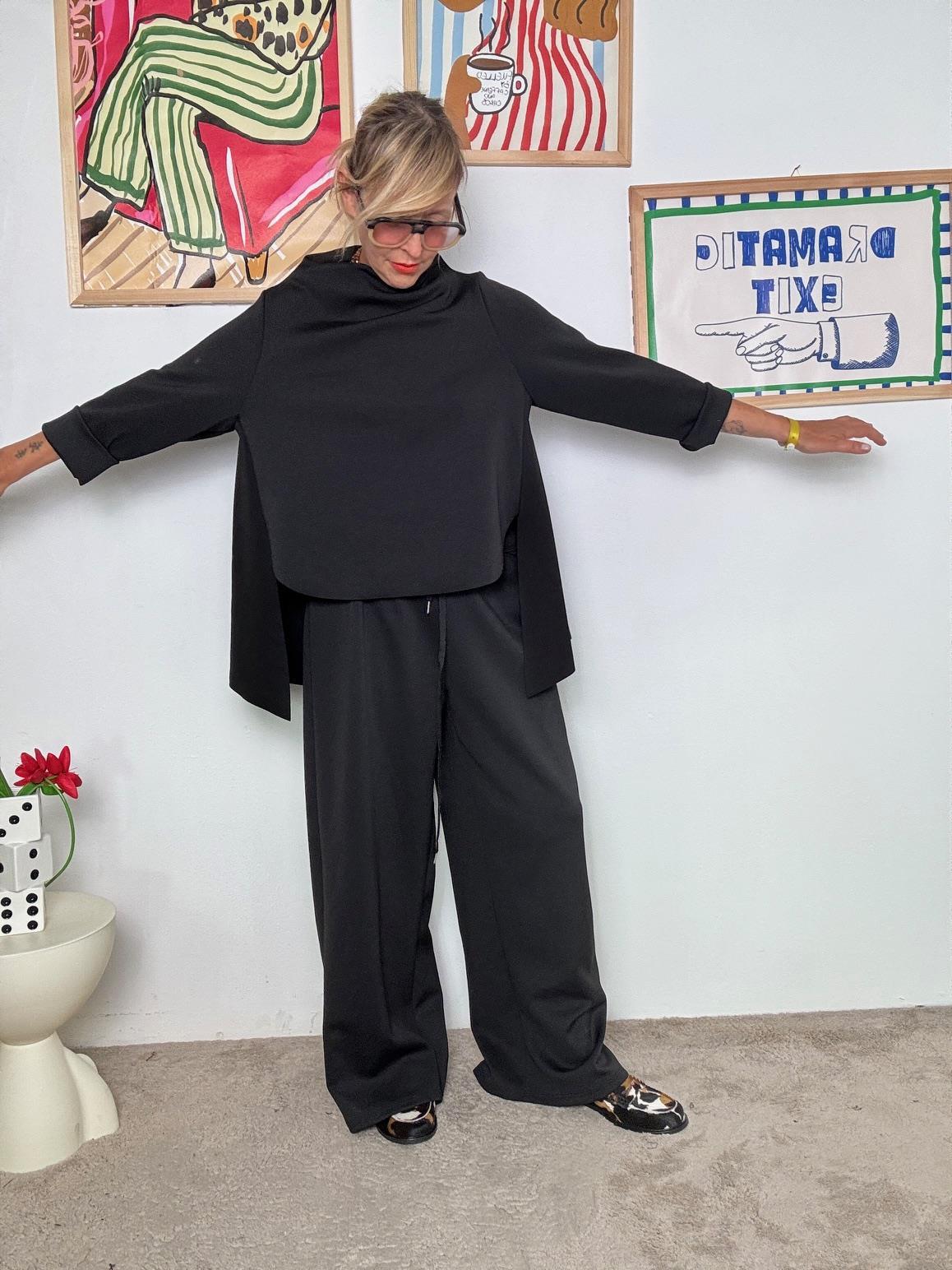 FEMALE - Maglia Asimmetrica punto milano  nero 33298KQC/ NERO FEMALE 