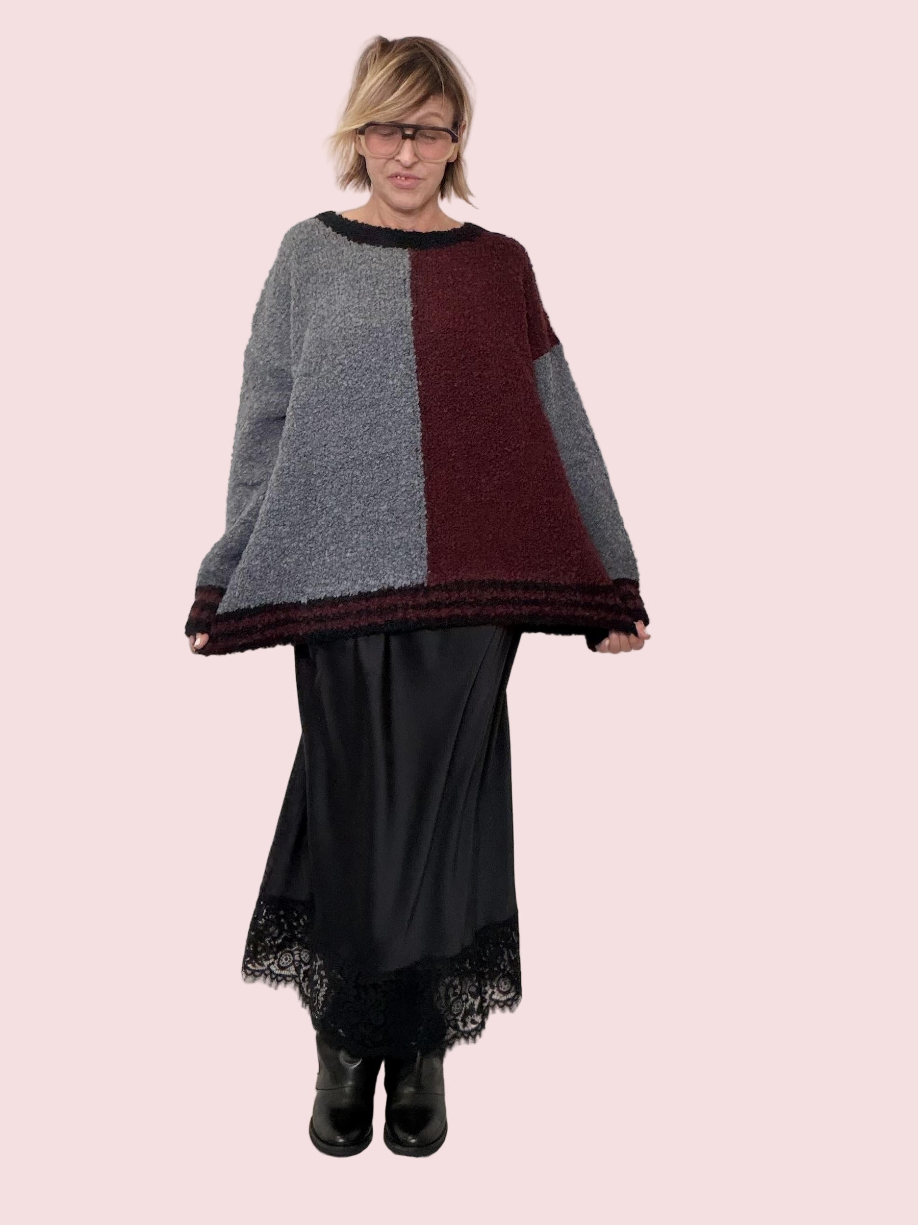 SUSY STAR - Maglia Patch Cozy STWB102/ NERO SUSY STAR 