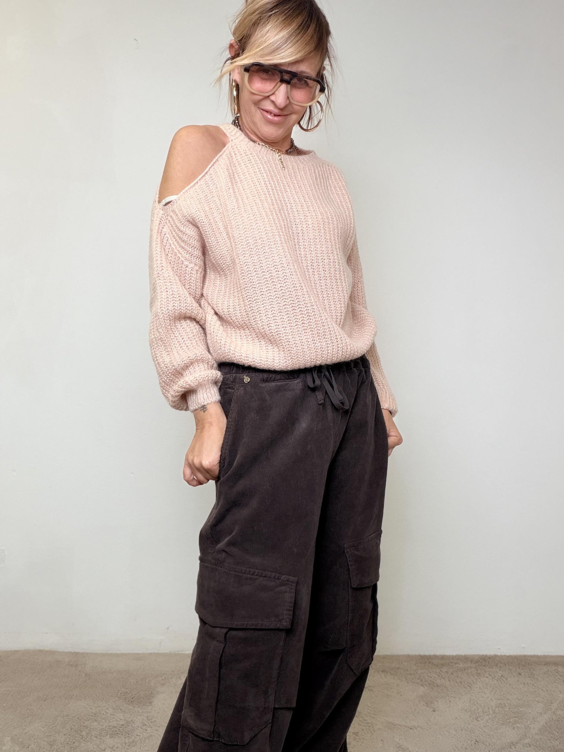 PHILIA LOFT  - MAGLIA SOFT SHOULDER BEIGE F01O0657/ BEIGE PHILIA LOFT 