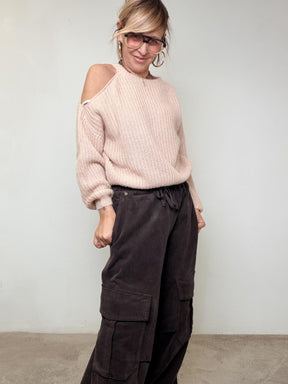 PHILIA LOFT  - MAGLIA SOFT SHOULDER BEIGE F01O0657/ BEIGE PHILIA LOFT 