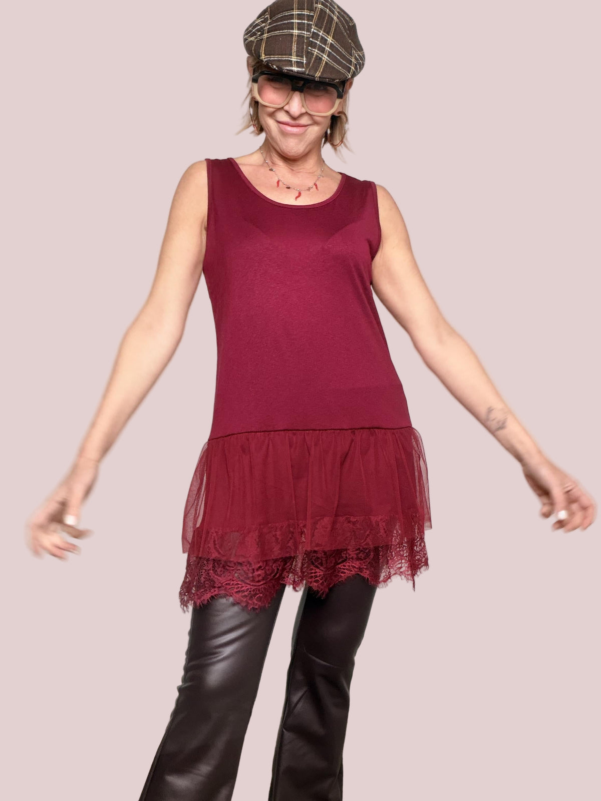 FEMALE - Set Maglia & Sottoveste Lace Duo vino KMALAPI/ VINO FEMALE 