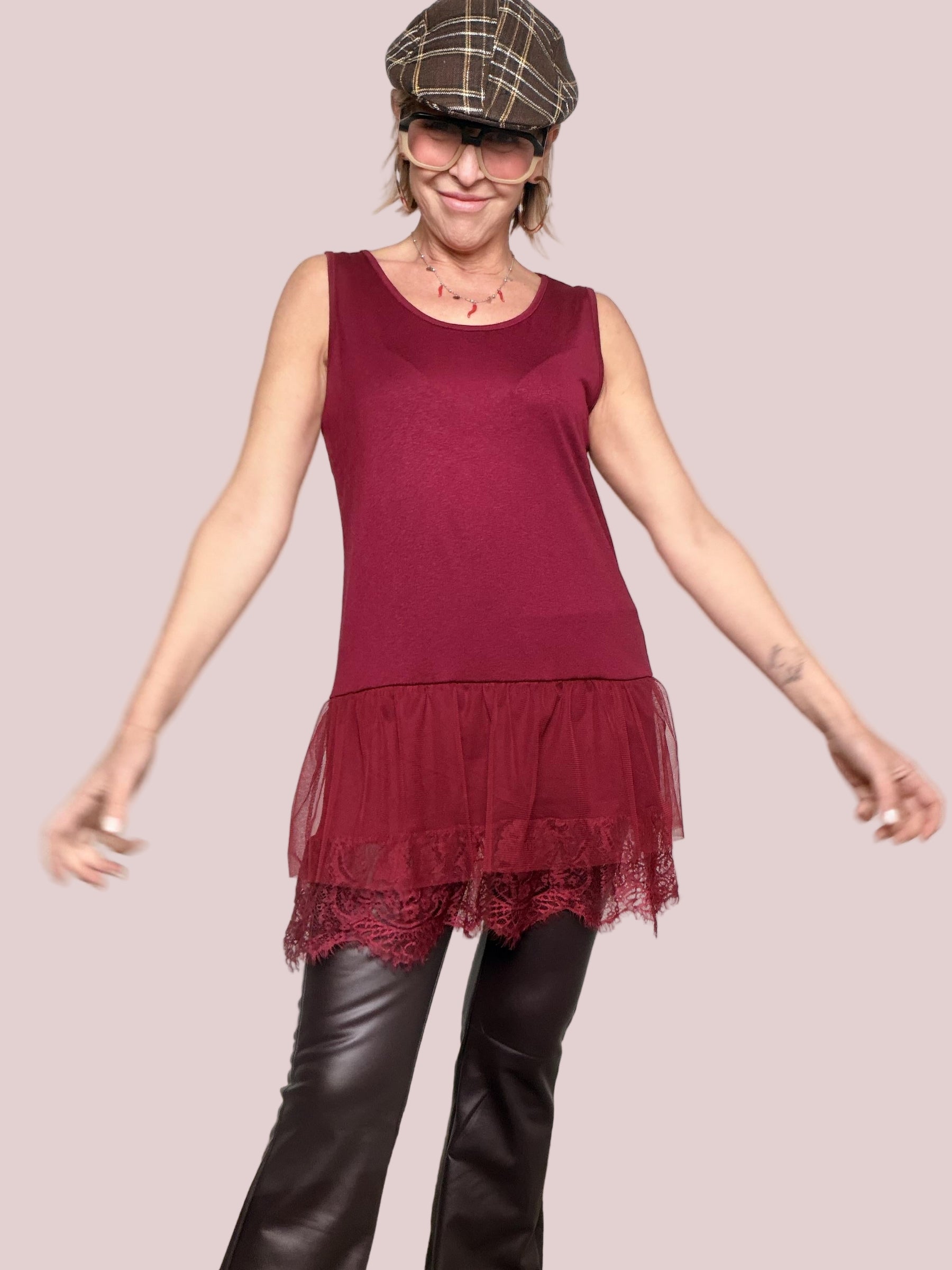 FEMALE - Set Maglia & Sottoveste Lace Duo vino KMALAPI/ VINO FEMALE 