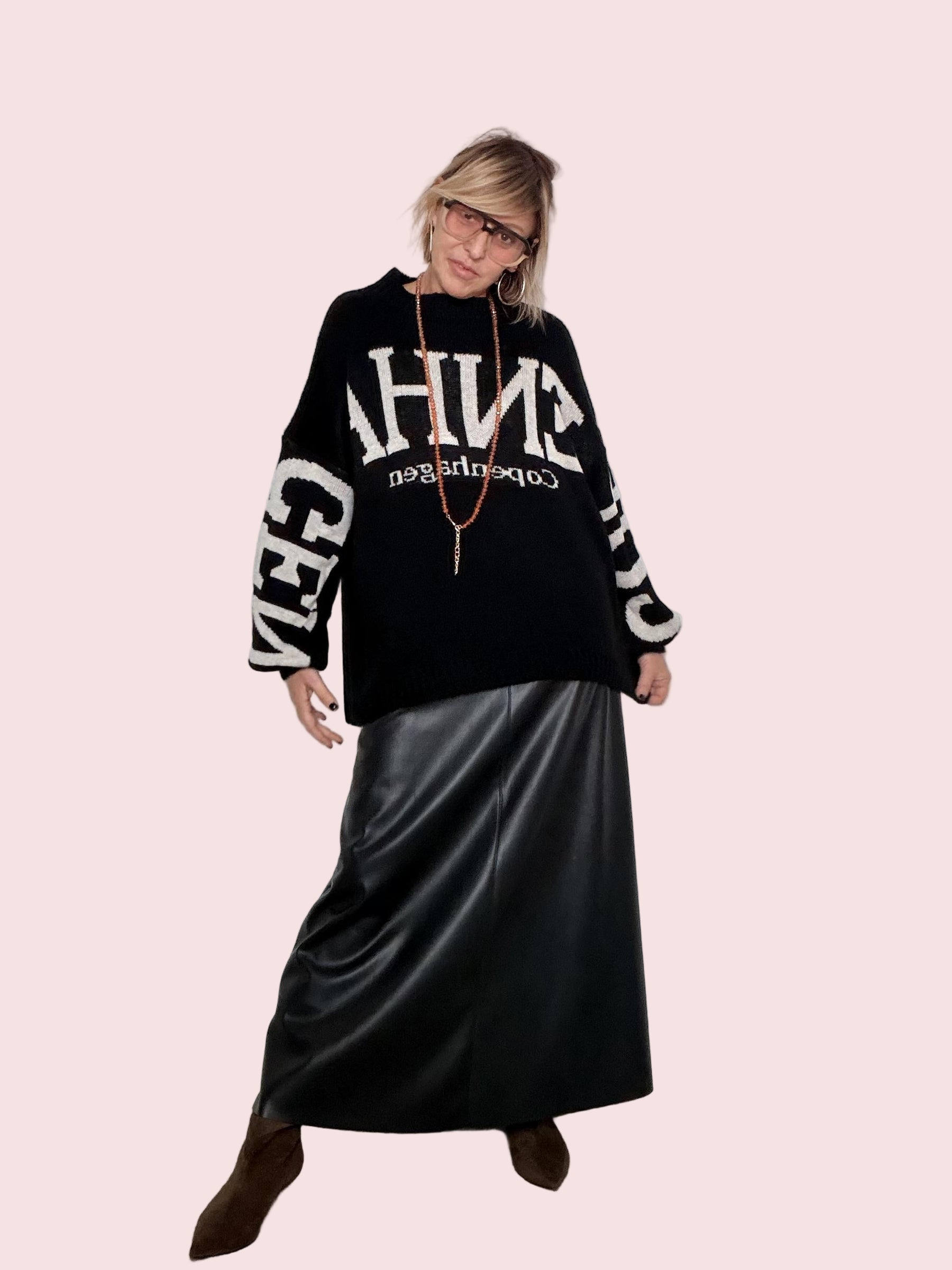 FEMALE - Maglia Copenhagen KMACOP/ NERO-PANNA FEMALE 