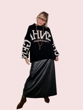 FEMALE - Maglia Copenhagen KMACOP/ NERO-PANNA FEMALE 