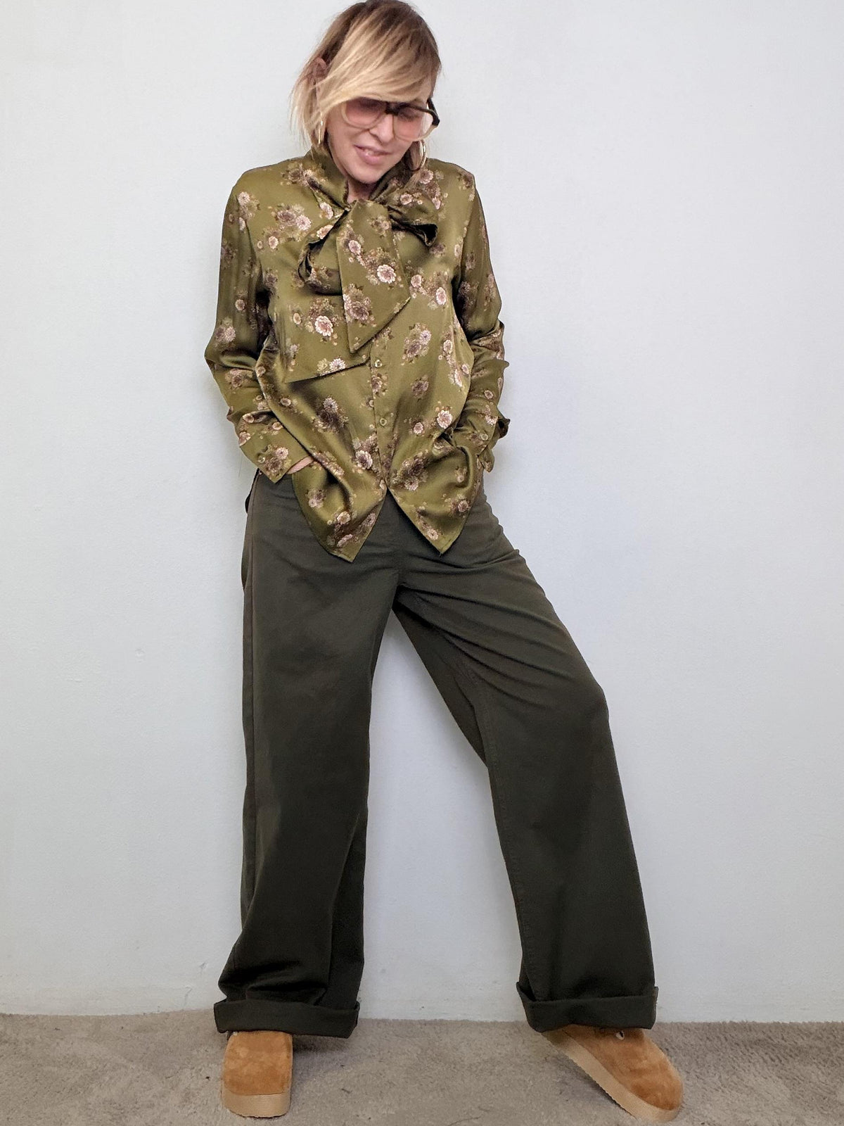 SOUVENIR - Pantalone morbido a gamba larga M38F1162/ VERDE MILITARE SOUVENIR 