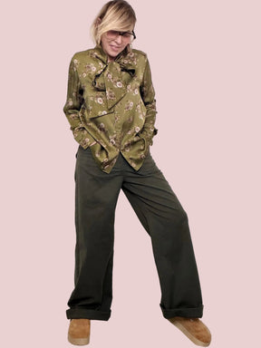 SOUVENIR - Pantalone morbido a gamba larga M38F1162/ VERDE MILITARE SOUVENIR 