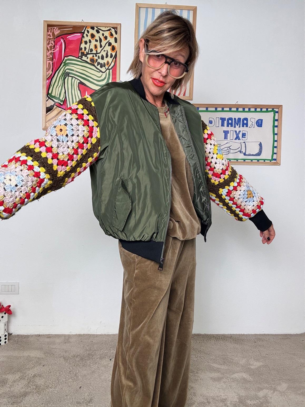 SUSY MIX - Bomber con maniche alluncinetto  Urban & Handmade Style S3069 VARIANTE 1 SUSY MIX 