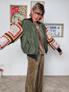 SUSY MIX - Bomber con maniche alluncinetto  Urban & Handmade Style S3069 VARIANTE 1 SUSY MIX 