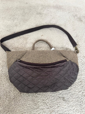 SUSY MIX - Marsupio trapuntato tweed & ecopelle moro 540B/ MORO SUSY MIX 