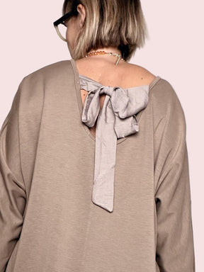 FEMALE - Abito Petal Bow NERO HP9276KQCLM/ TAUPE FEMALE 