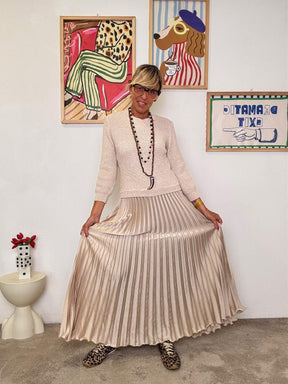 FEMALE -A bito lungo plissé: elegante, fluido e senza tempo CREMA L3M353/ CREMA FEMALE 