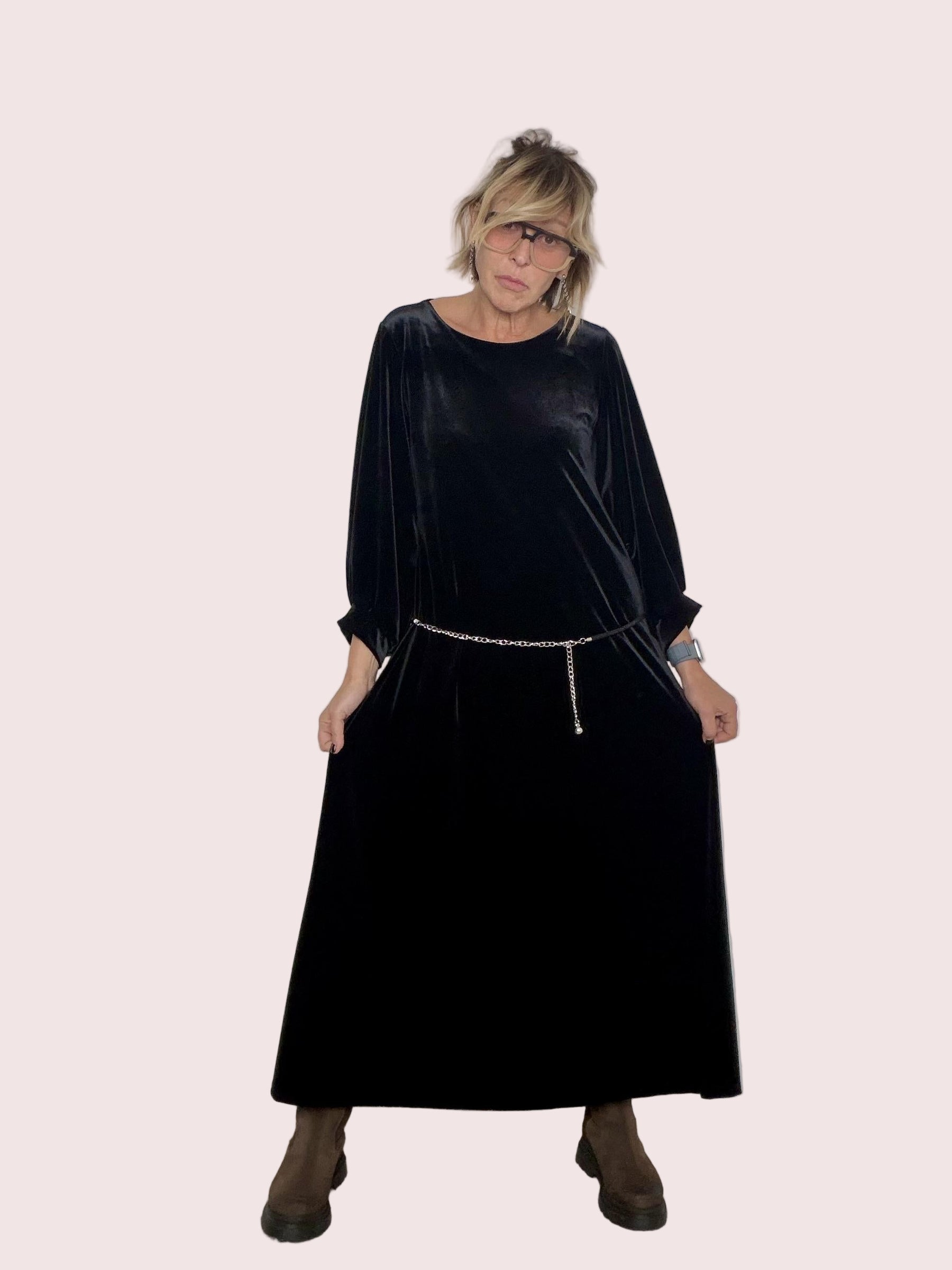 FEMALE -  Abito Velvet Touch nero 37037HGR/ NERO FEMALE 