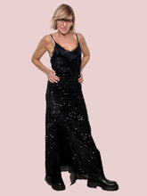 FEMALE - ABITO LUNGO IN PAILLETTES  ELEGANZA CHE BRILLA A OGNI PASSO HP9368PRZP/ NERO FEMALE 