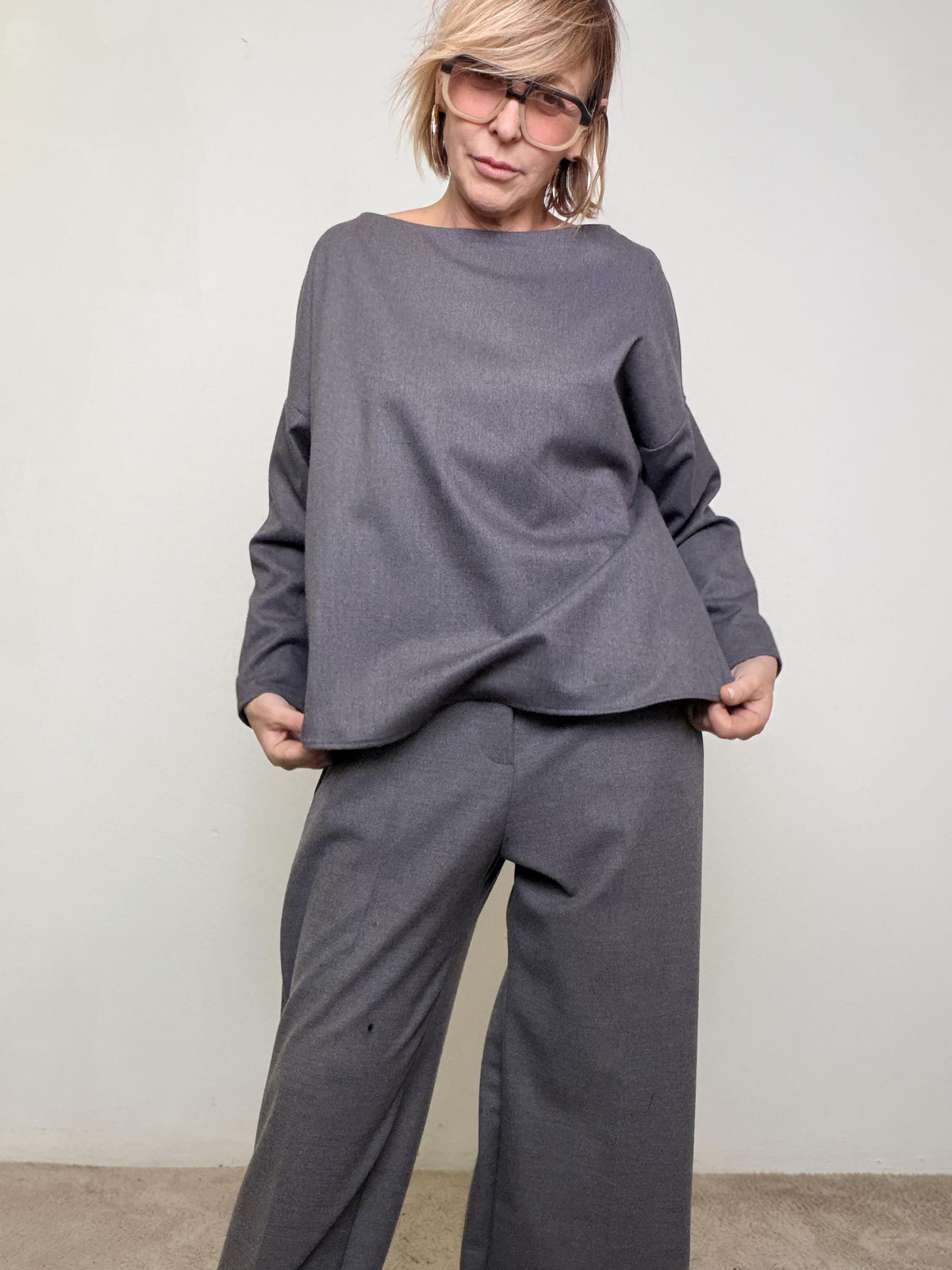 SOUVENIR - MAGLIA OVER ELEGANTE S38M1312/ GRIGIO SOUVENIR 