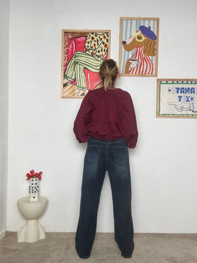 FEMALE - Camicia over  Un abbraccio di cotone e leggerezza BURGUNDY W5590/ BURGUNDY FEMALE 