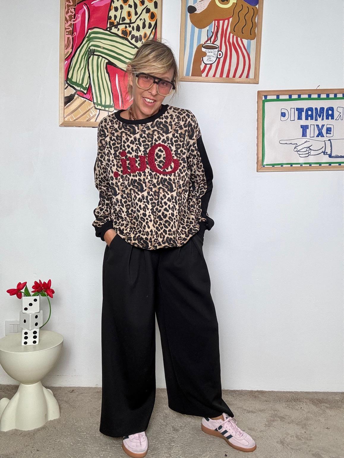 FEMALE - Felpa Oui Sauvage  Ruggisci con Stile Z2367/ MARRONE/VINO FEMALE 