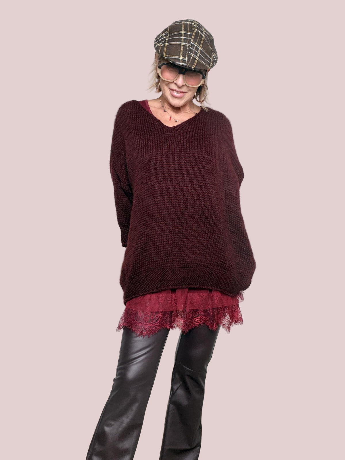 FEMALE - Set Maglia & Sottoveste Lace Duo vino KMALAPI/ VINO FEMALE 