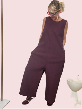 SUSY STAR - Tuta Ampia con Bretelle  Libertà, Comodità e Stile in un Solo Gesto VINO ST88081FIO/ VINO SUSY STAR 