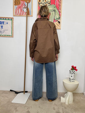 FEMALE - Camicia Over con Tasche  Il Classico che Cambia le Regole JE T'AIME moro WM2515/ MORO FEMALE 