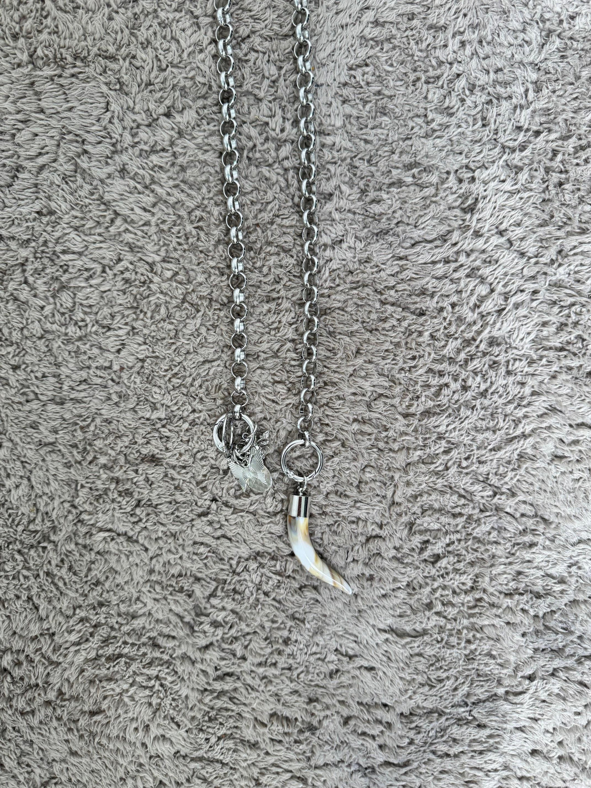 DEJA VU - Collana lunga donna  con ciondolo corno A24MB904/ ARGENTO DEJA VU 