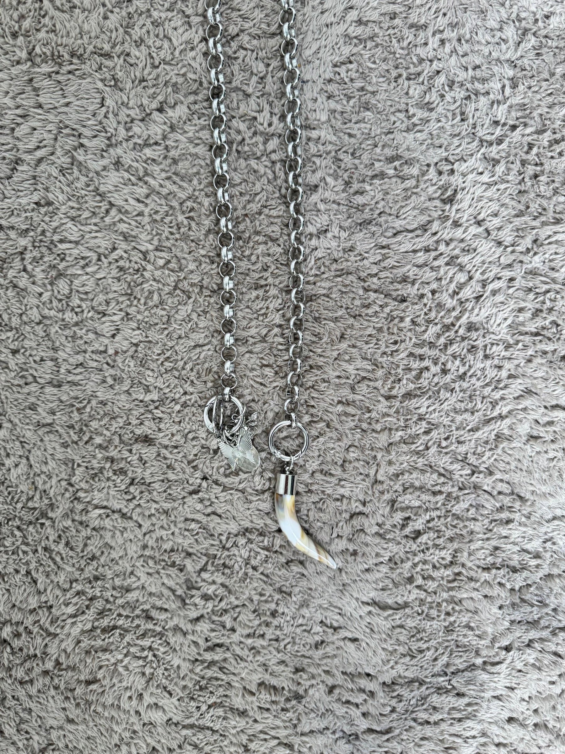 DEJA VU - Collana lunga donna  con ciondolo corno A24MB904/ ARGENTO DEJA VU 