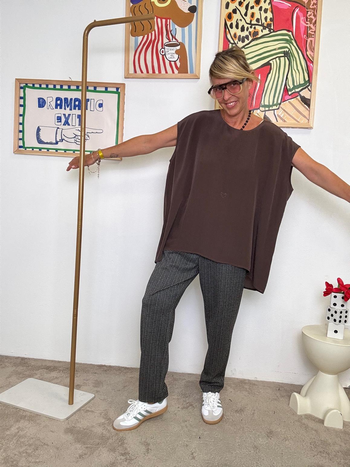 DEJA VU - Pantalone dritto principe di Galles  Leleganza rilassata che funziona sempre A25LU213/ QUADRI DEJA VU 