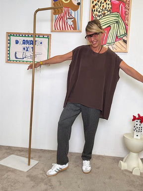 DEJA VU - Pantalone dritto principe di Galles  Leleganza rilassata che funziona sempre A25LU213/ QUADRI DEJA VU 