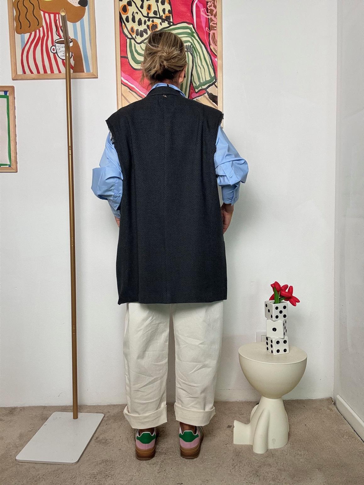 SOUVENIR - Gilet "IL PICCOLO PRINCIPE"  Stile retrò con un tocco dironia di lusso GRIGIA F38X0156/ GRIGIO SOUVENIR 