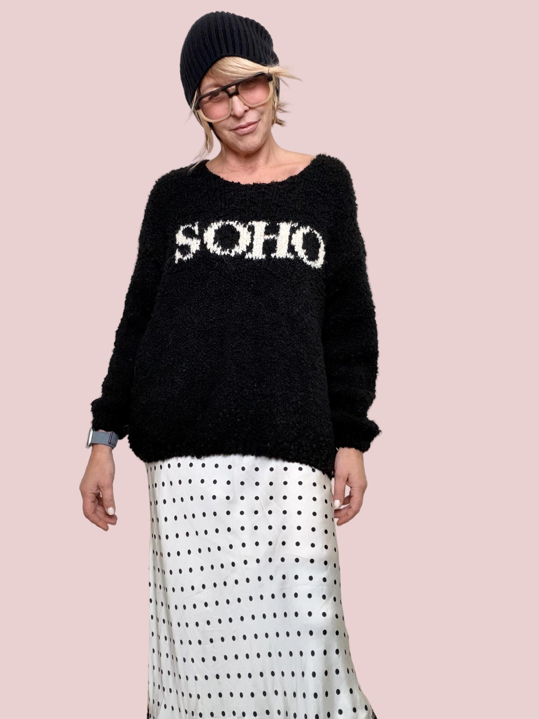 FEMALE - MAGLIA SOHO IN FILATO MORBIDO  URBAN CHIC A PROVA DI FREDDO NERA 9620/ NERO FEMALE 