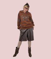 PHILIA LOFT - BERMUDA ECO-LEATHER CHIC V01A0126/ MORO PHILIA LOFT 