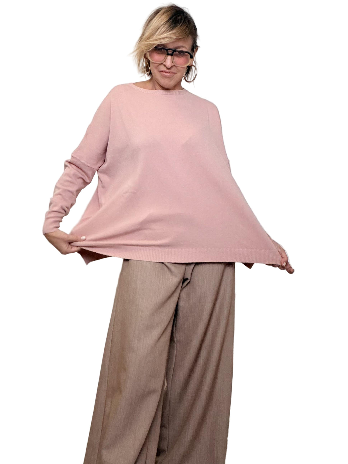 DEJA VU - Maglia Soft Over  Semplice, leggera e irresistibilmente comoda A25IL402/ ROSA DEJA VU 