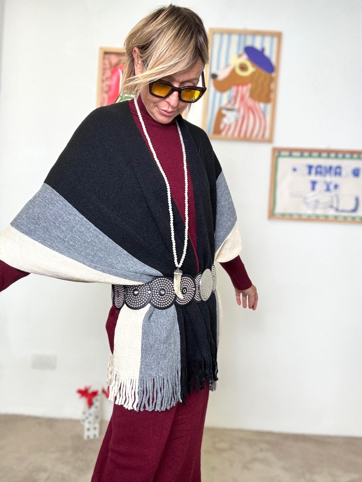 FEMALE - MANTELLA SOFT BLOCK  IL TUO ABBRACCIO DI STILE CO97000/ NERO/GRIGIO FEMALE 