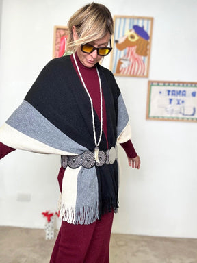 FEMALE - MANTELLA SOFT BLOCK  IL TUO ABBRACCIO DI STILE CO97000/ NERO/GRIGIO FEMALE 