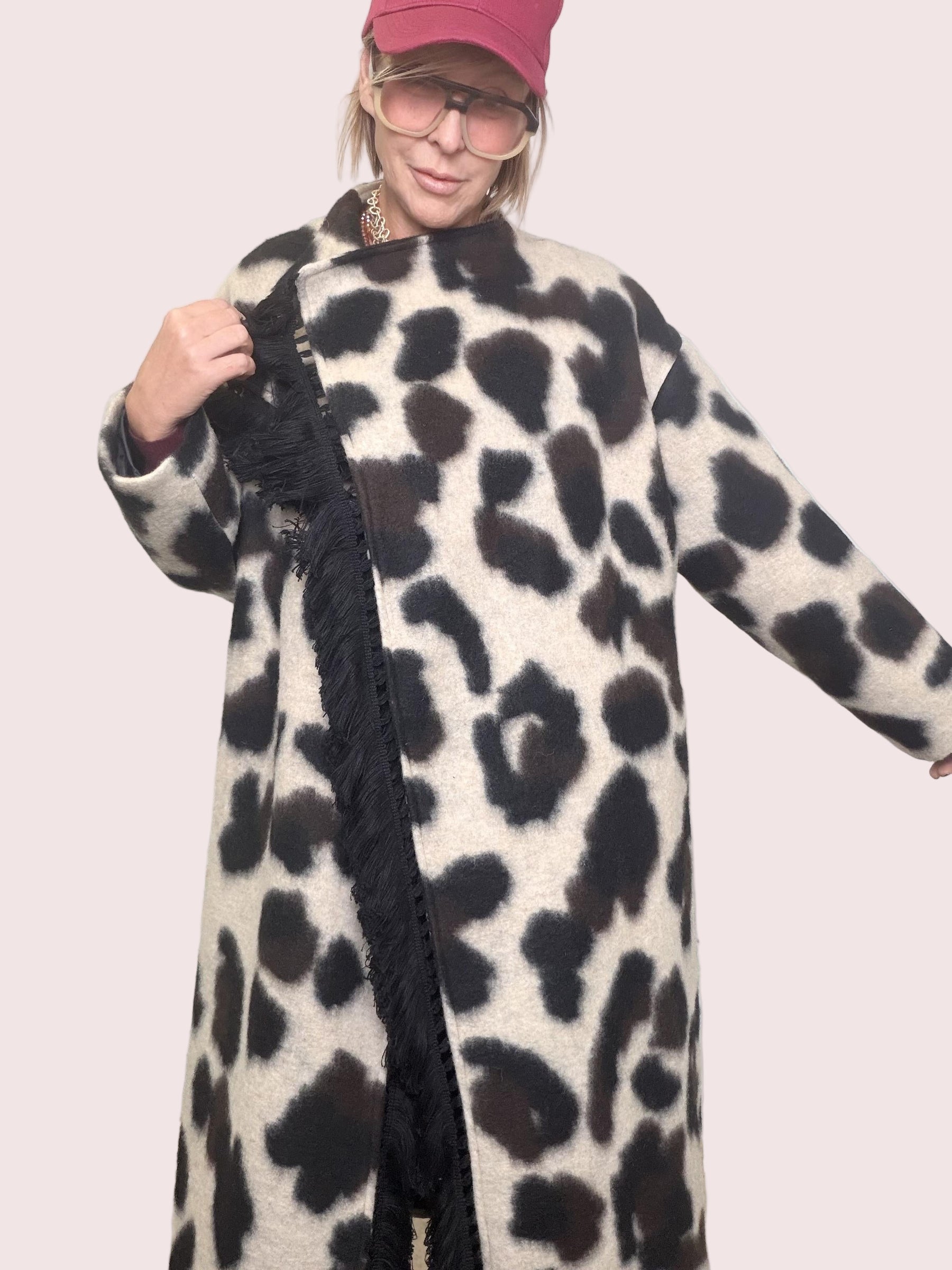 SUSY STAR - Cappotto Wild Fringe STSS3167/ MACULATO SUSY STAR 