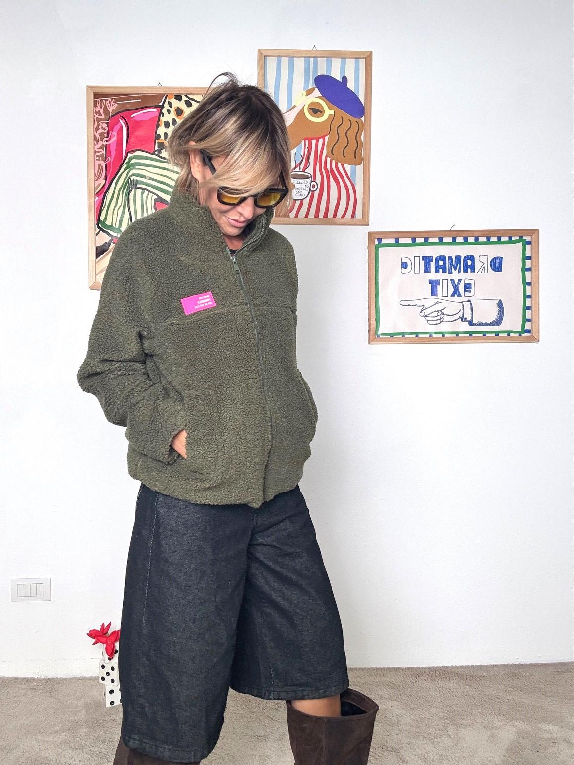 FEMALE - Teddy Zip Up Cozy Chic verde 23916/ VERDE FEMALE 