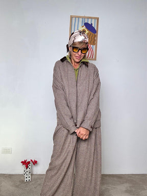 FEMALE - Giacca leggera fantasia check  elegante e versatile WM2572/ MORO FEMALE 