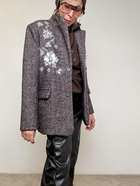 HAVE ONE - Cappotto Bloom Couture  Eleganza che non passa inosservata KMA-P066/ SPINATO MARRONE HAVE ONE 