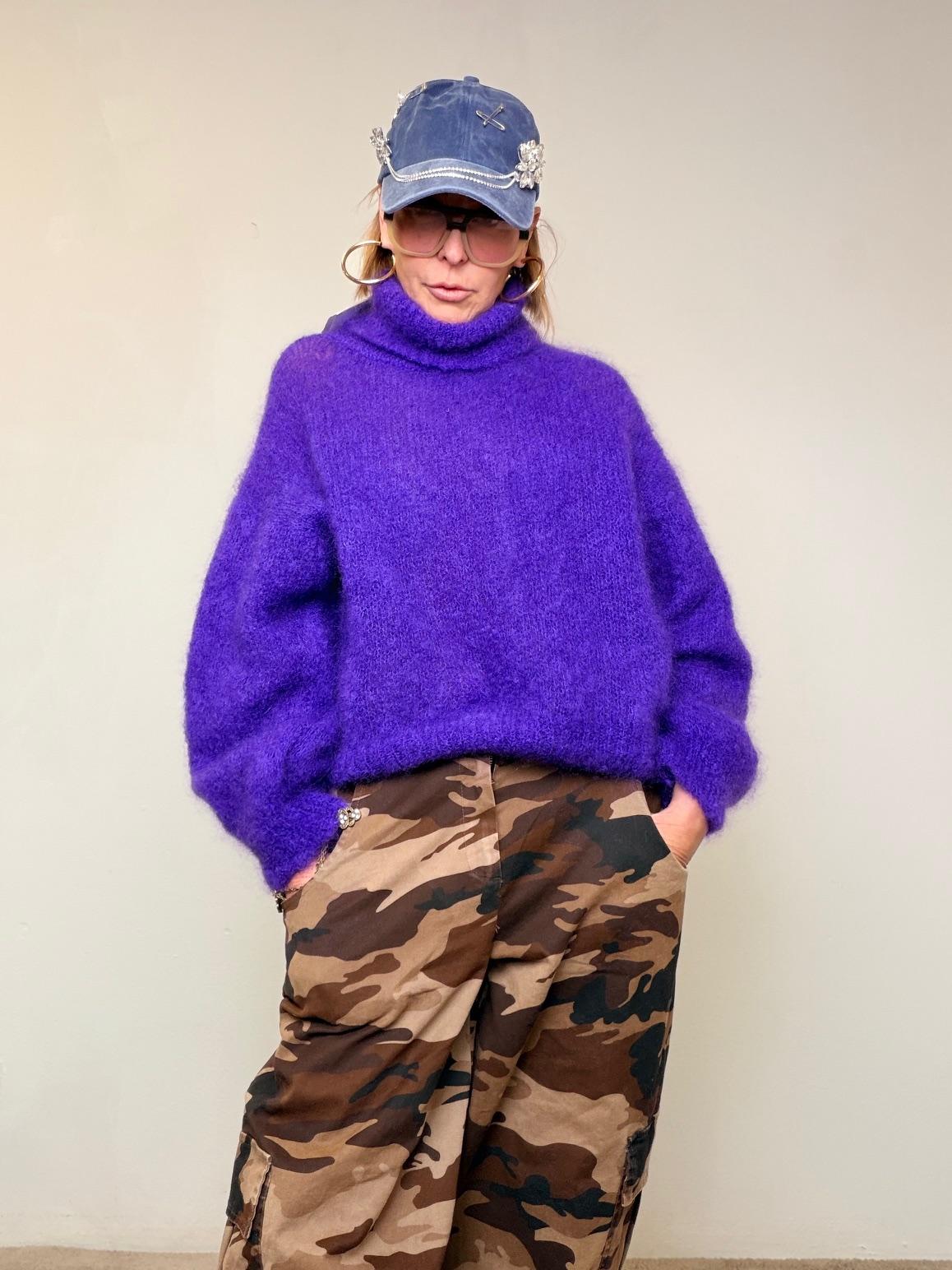 PHILIA LOFT - MAGLIA FLUFFY POP VIOLA V01V0958/ VIOLA PHILIA LOFT 