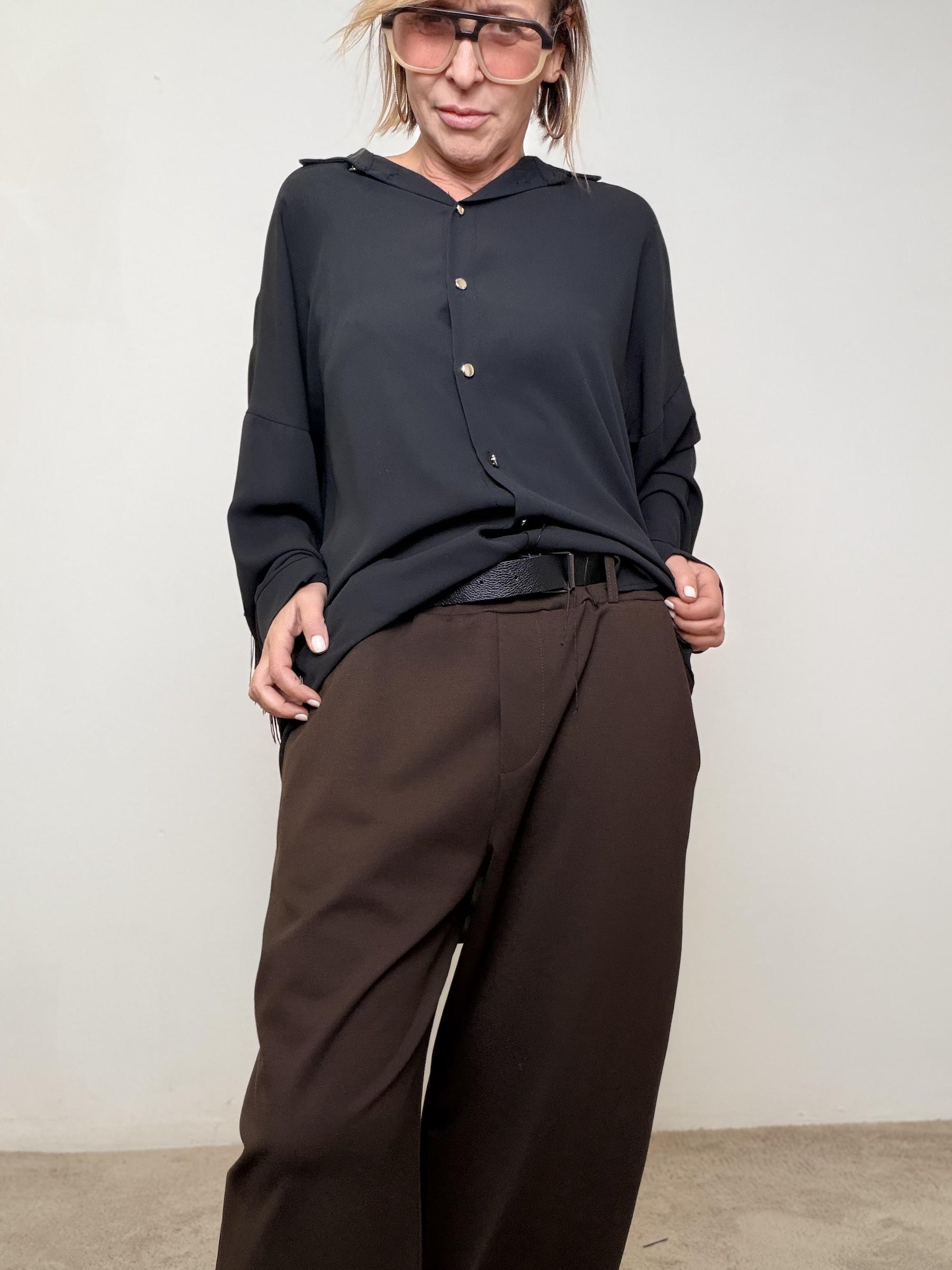 SUSY STAR - Pantalone Soft Cocoon  comodo, moderno e super versatile 59463P/ MORO SUSY STAR 