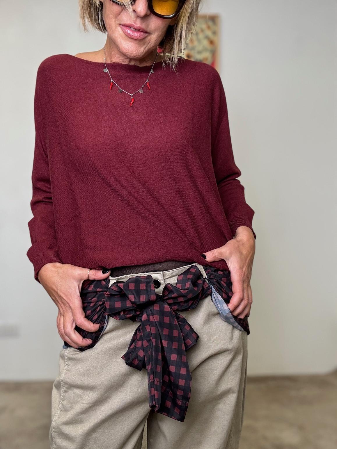 SUSY STAR - Pantalone over in cotone con cintura bandana BEIGE ST3115/ BEIGE SUSY STAR 