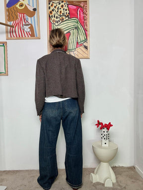 SOUVENIR - Giacca Doppiopetto a Quadri con Spille Vintage F38X0145/ FANTASIA SOUVENIR 