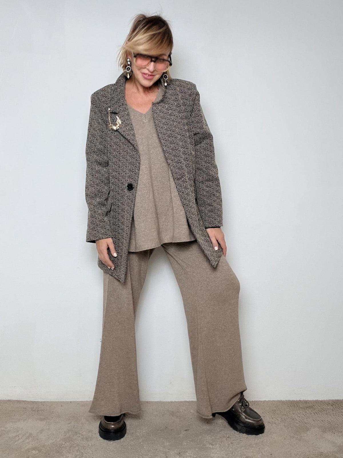 SUSY STAR - Giacca Doppiopetto Principe di Galles STS7294/ NERO SUSY STAR 