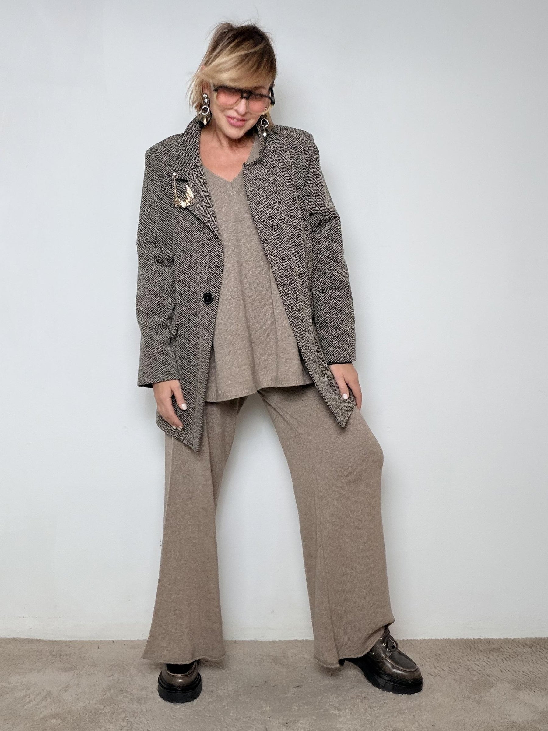 SUSY STAR - Giacca Doppiopetto Principe di Galles STS7294/ NERO SUSY STAR 